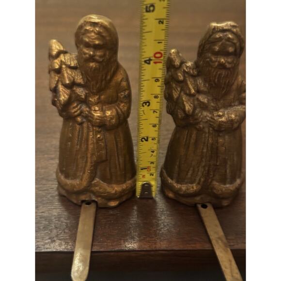 Vintage Bombay Company 2 Brass Victorian Santa Stocking Holder Christmas 1993 - Picture 15 of 15
